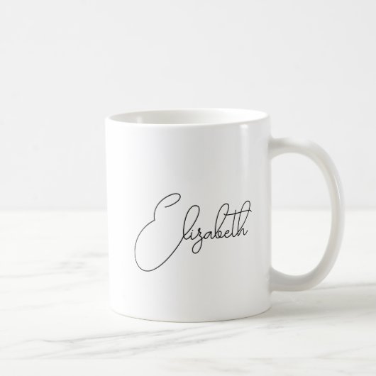 Koffie omvormt uw Script Name Elegant Sjabloon Koffiemok (Rechts)