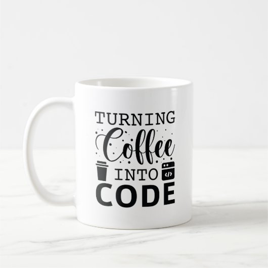 Koffie omzetten in code koffiemok (Links)