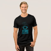 Koffie omzetten in Code Programmer Humor Design Tri-Blend Shirt (Voorkant volledig)