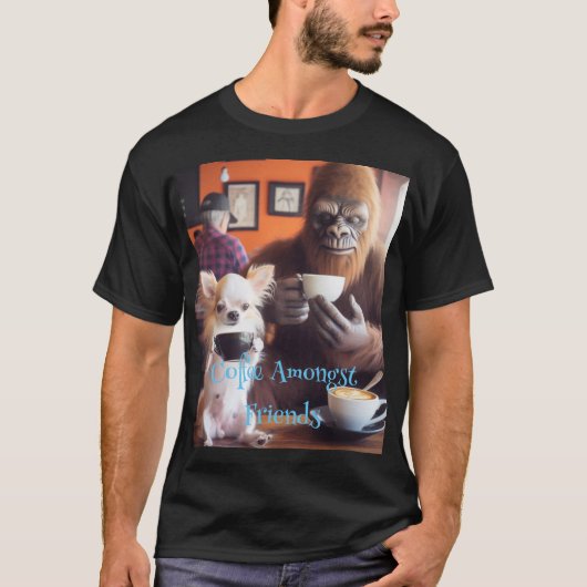 Koffie onder vrienden t-shirt (Voorkant)