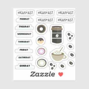 Koffie Ontbijt Kalender Planner Stickers