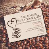 Koffie-ontwerp voor huwelijksuitnodiging kaart