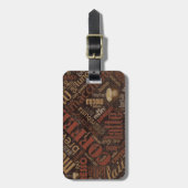 Koffie op Burlap Word Cloud Brown ID283 Bagagelabel (Voorkant verticaal)