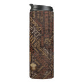 Koffie op Burlap Word Cloud Brown ID283 Thermosbeker (Geroteerd rechts)