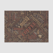 Koffie op Burlap Word Cloud Brown ID283 Tissuepapier (Voorkant)