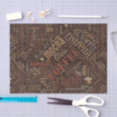 Koffie op Burlap Word Cloud Brown ID283 Tissuepapier (Craft)