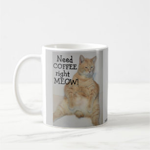 Koffie op de juiste manier nodig! Fat Manx Cat Sit Koffiemok