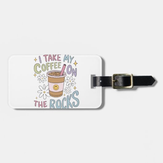 Koffie op de rotsen bagagelabel (Voorkant horizontaal)
