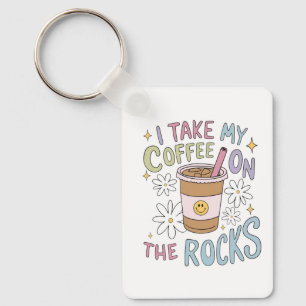 Koffie op de rotsen sleutelhanger
