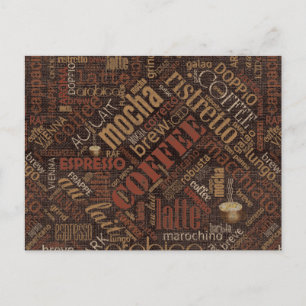 Koffie op jute wolk bruin ID283 Briefkaart