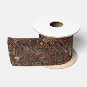 Koffie op jute woordwolk bruin ID283 Lint