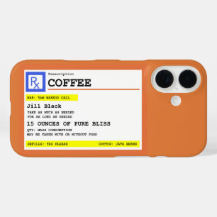 Koffie op recept grappig gepersonaliseerd iPhone 16 hoesje