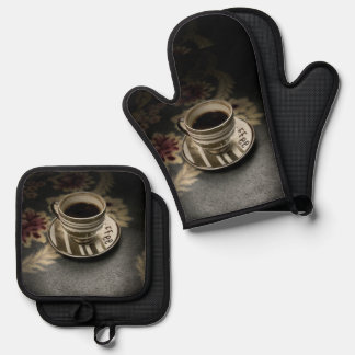Koffie Ovenwant & Pannenlap Set