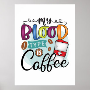 Koffie over mijn types zijn koffie poster