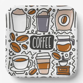 Koffie Papieren Borden, Café Latte Espresso Feest Bordje