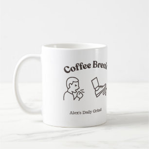 Koffie Pauze/Hoestende Rem - Persoonlijke Grappige Koffiemok