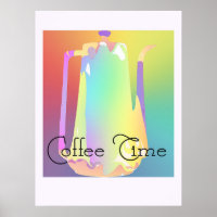 Koffie Pauze tijd Pastel Poster