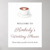 Koffie Perfecte Blend Bruiloft Douche Welkomstbord Poster (Voorkant)