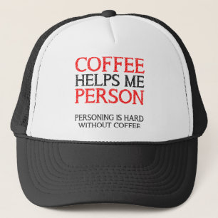 Koffie Persoon Personend Grappige Bal Cap Trucker Pet