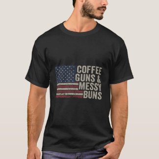 Koffie Pistolen & Messy Buns - USA Flag Vrouwen Gr T-shirt