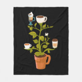 Koffie-Plant Fleece Deken (Voorkant)