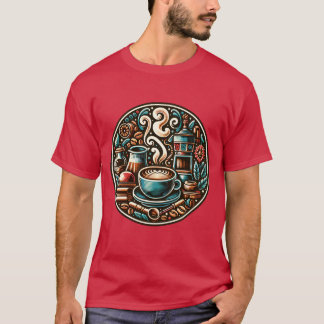 Koffie Plaque vintage T-shirt