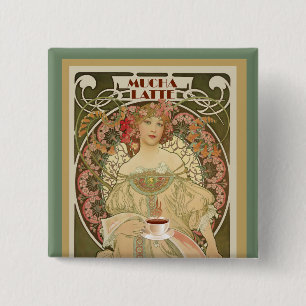 koffie-Poster Vierkante Button 5,1 Cm