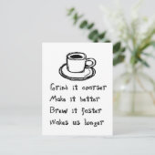 Koffie-Punk Briefkaart (Staand voorkant)