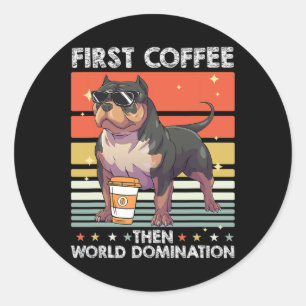 Koffie Ras Hond - Pet American Bully Ronde Sticker