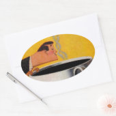  koffie-reclame ovale sticker (Envelop)