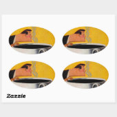  koffie-reclame ovale sticker (Vel)
