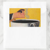 koffie-reclame rechthoekige sticker (Tas)