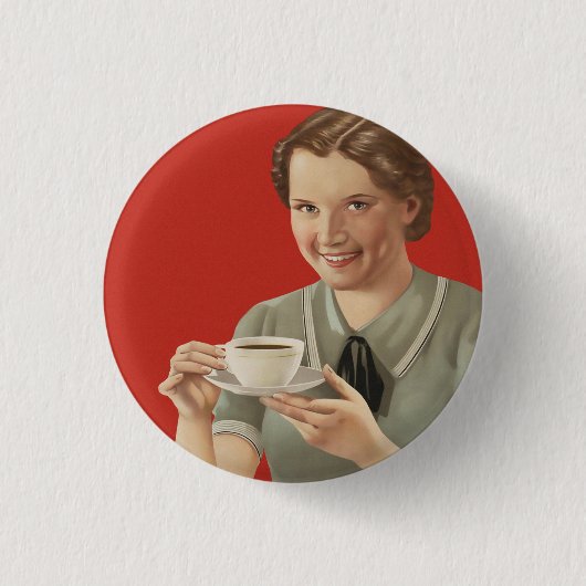  koffie-reclame ronde button 3,2 cm (Voorkant)