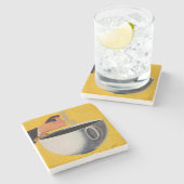 koffie-reclame stenen onderzetter (Zijkant)