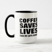 Koffie Red levens Raak mijn koffie & sterven grapp Mok (Links)