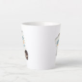 Koffie repareert alles grappig teken van egel pike latte mok (Voorkant)