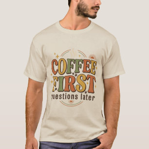 Koffie Retro 70s Typografie T-shirt
