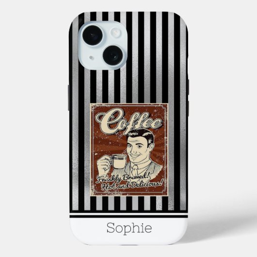 Koffie Retro Samsung Case-Mate iPhone Case (Achterkant)