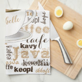 Koffie rond de wereldnaam theedoek (Quarter Fold)