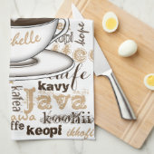 Koffie rond de wereldnaam theedoek (Quarter Fold)