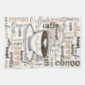 Koffie rond de wereldnaam theedoek (Horizontaal)