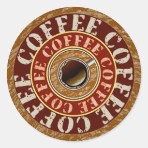 Koffie Ronde Sticker