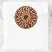 Koffie Ronde Sticker (Tas)