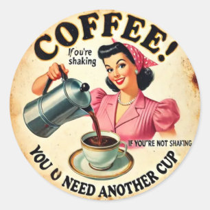 Koffie! Ronde Sticker