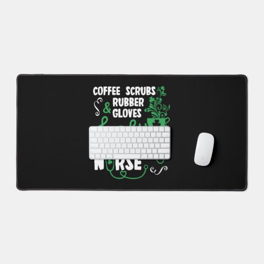 Koffie Scrubs en Rubber Handschoenen Lucky Irish N Bureaumat (Keyboard & Muis)