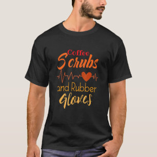 Koffie Scrubs En Rubberen Handschoenen Verpleegste T-shirt