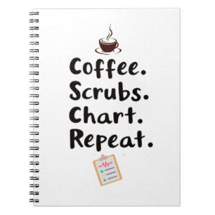 Koffie Scrubs Grafiek Herhaal Citaat Notitieboek