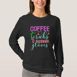 Koffie scrubs & rubber handschoenen + naalden en b t-shirt