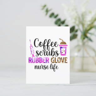 Koffie, scrubs, rubberen handschoenen - Nurse Life Briefkaart