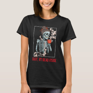 Koffie skelet - Ik ben dood in Halloween minnaar T-shirt
